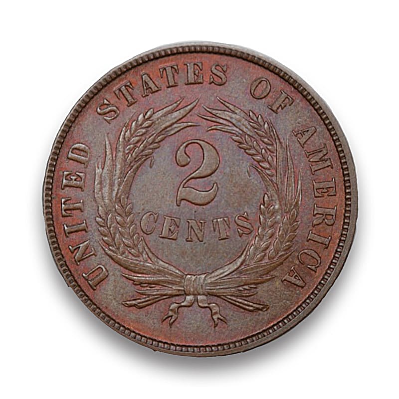 In God We Trust Civil War-Era 95% Copper Alloy Two-Cent Coin