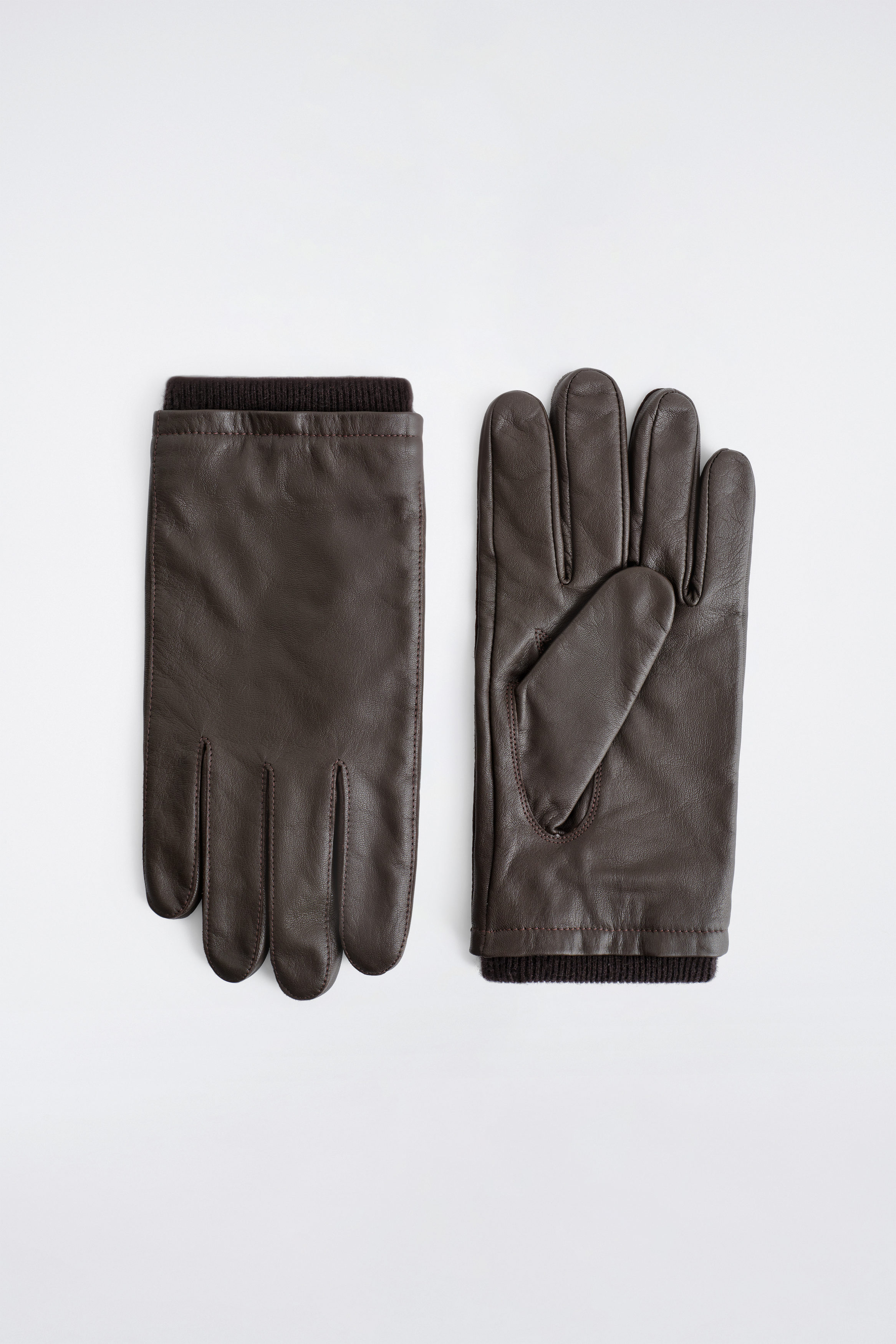 CASHMERE-LINED LEATHER GLOVES - BLACK | COS