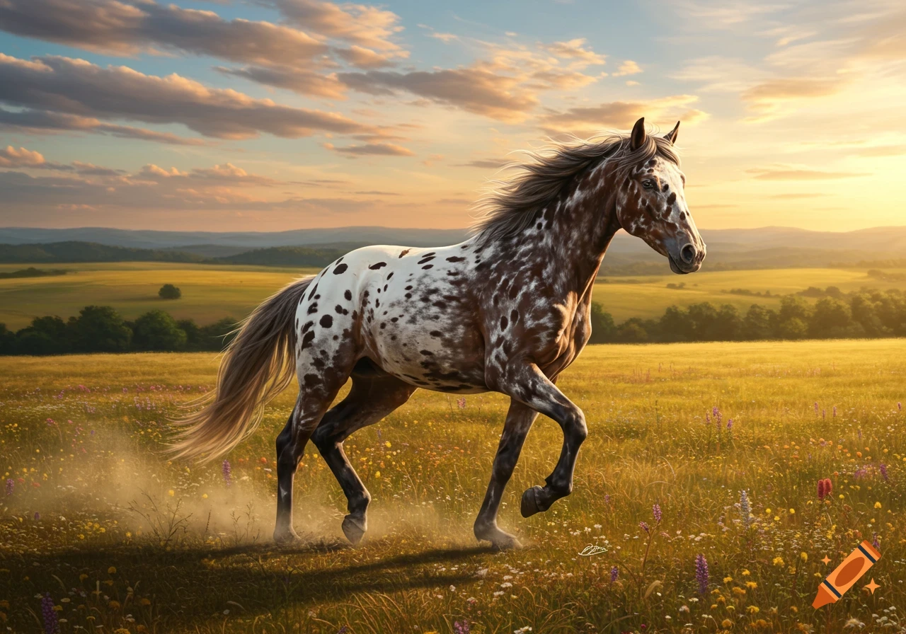 Luminous transparent crystal glass horse running in a lake on Craiyon
