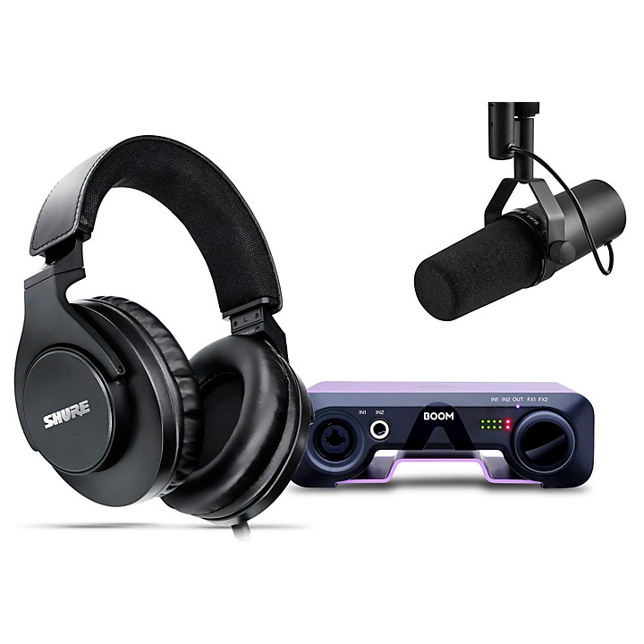 Shure SM7B Dynamic Microphone With Apogee Boom 2x2 USB-C Audio