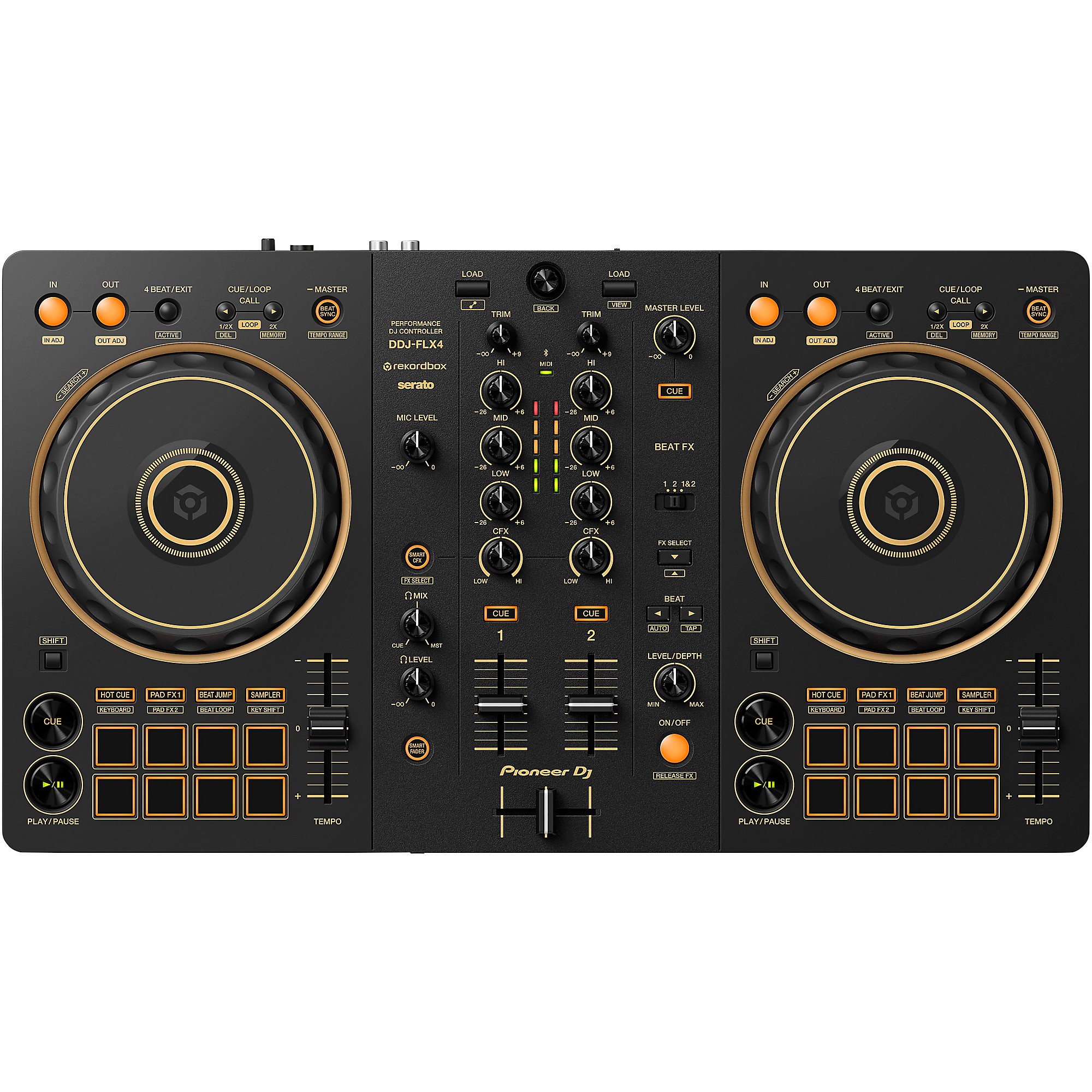 Open Box Pioneer DJ DDJ-FLX4-N 2-Channel DJ Controller Gold