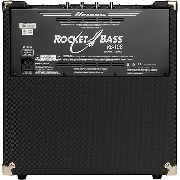 Ampeg Rocket Bass RB-108 30W 1x8 Bass Combo Amp Black and Silver
