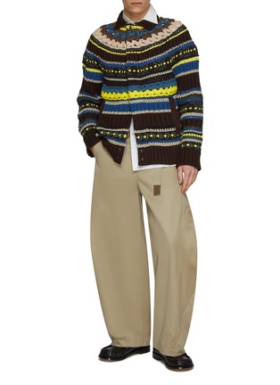 SACAI | Curved Leg Belted Cotton Chino Pants | Men | Lane Crawford