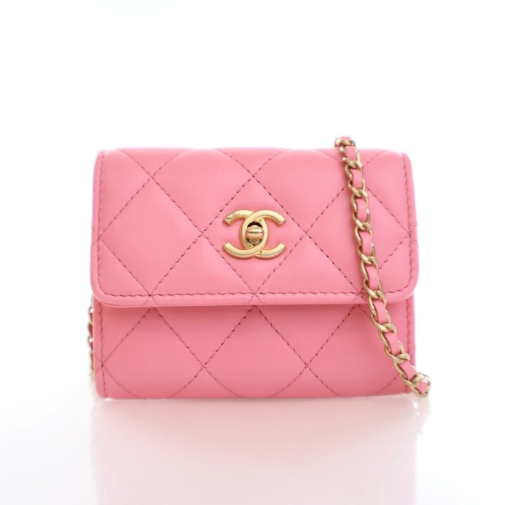 Chanel Mini Pink Lambskin Pearl Crush Clutch On Chain - Luxe Du Jour
