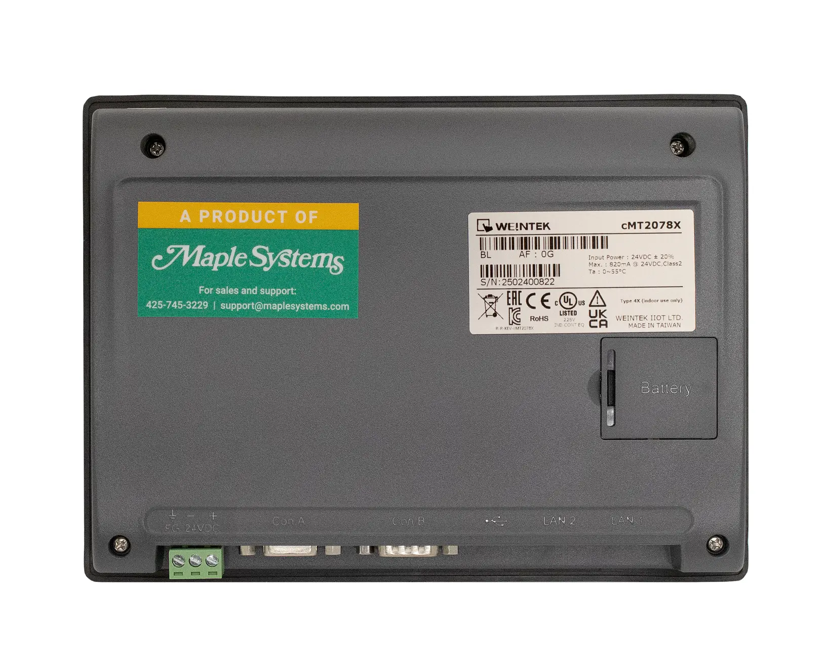 Legacy cMT2078X-CODESYS Activated, Blank Overlay, IIoT Ready