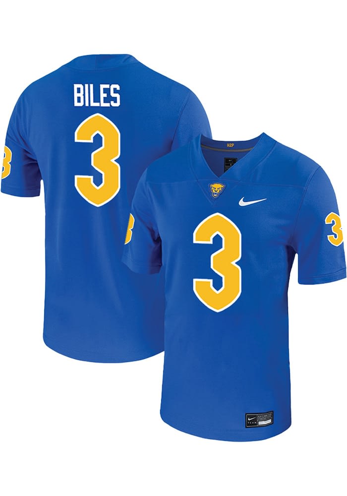 Rasheem Biles Mens ROYAL Pitt Panthers Football Name And Number