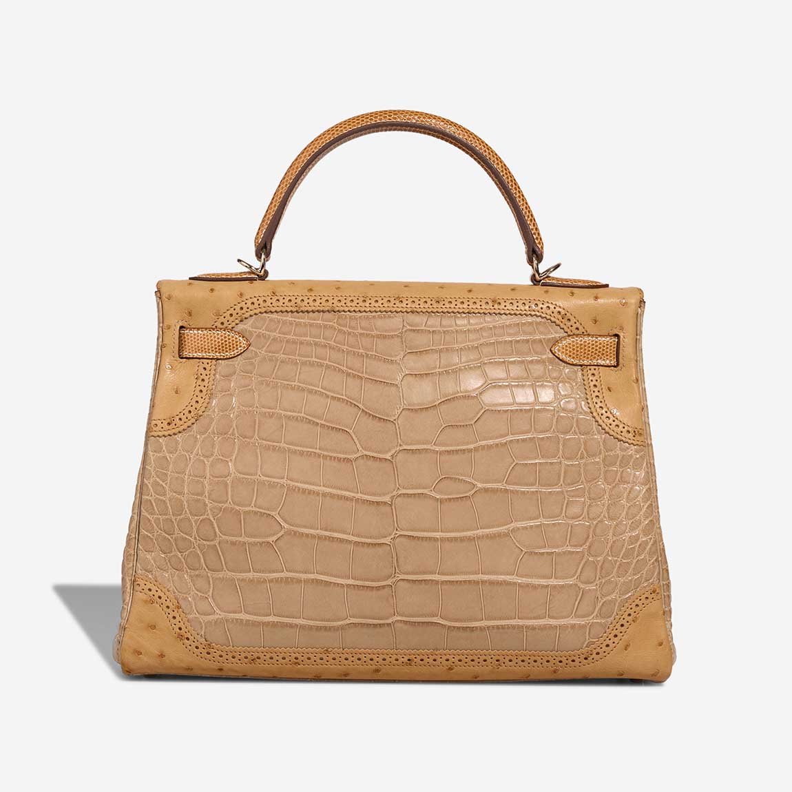 Hermès Kelly 32 Grand Mirage Ostrich / Niloticus Lizard / Matte