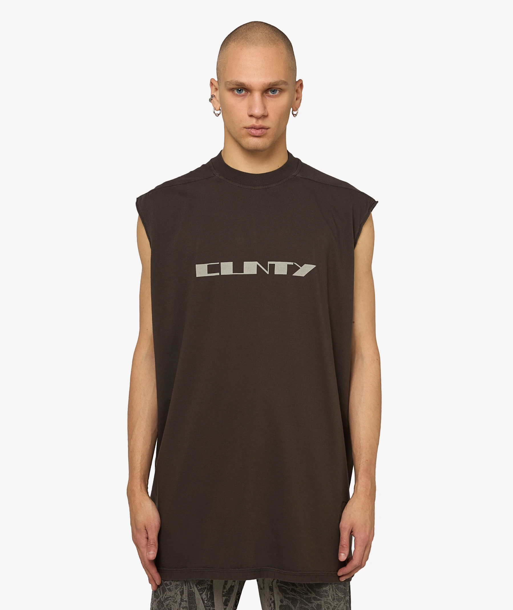 Rick Owens DRKSHDW Tarp Tank T-Shirt | Dark Brown | SVD
