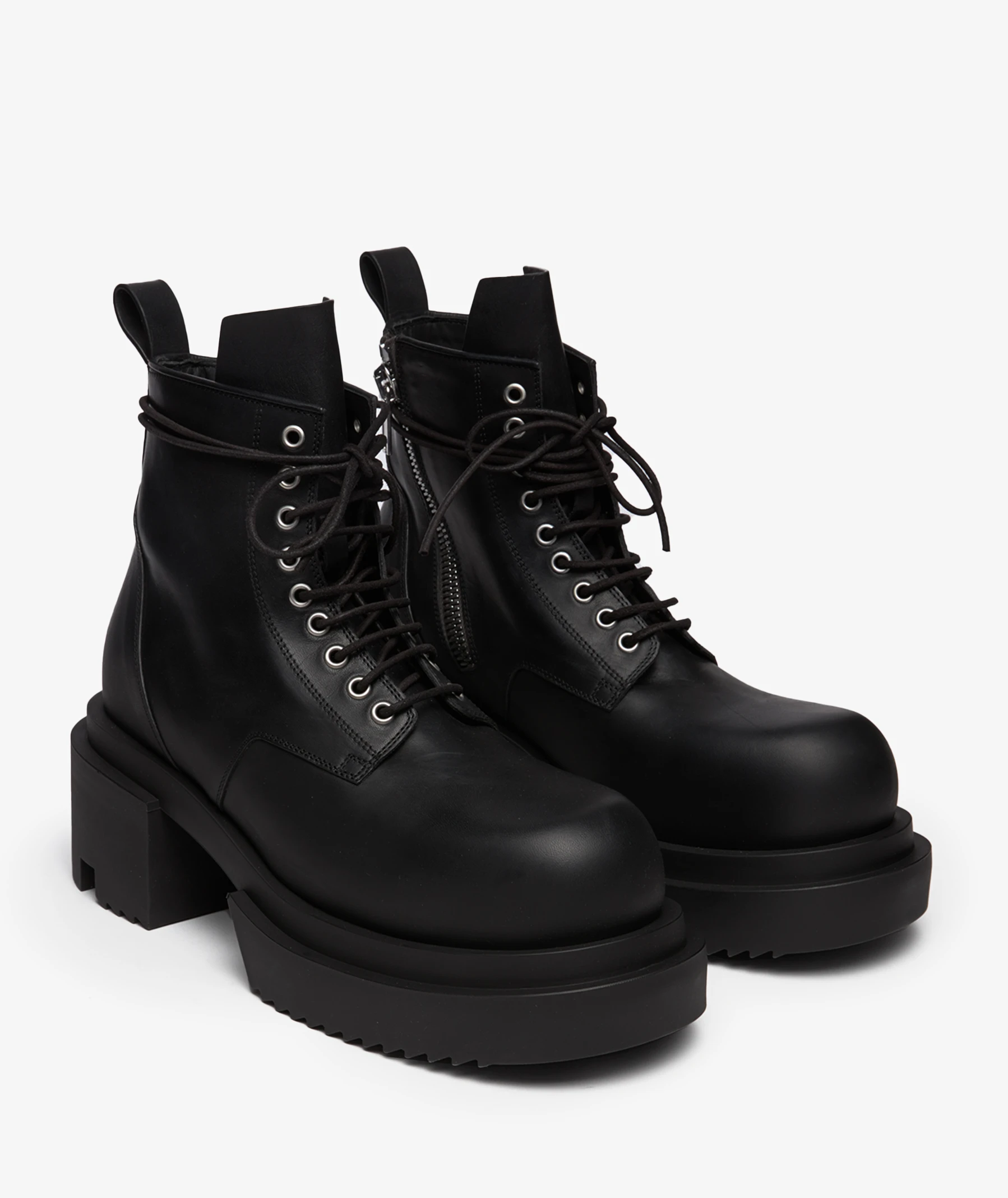 Rick Owens Low Army Bogun Leather Boots in Black | SVD USA