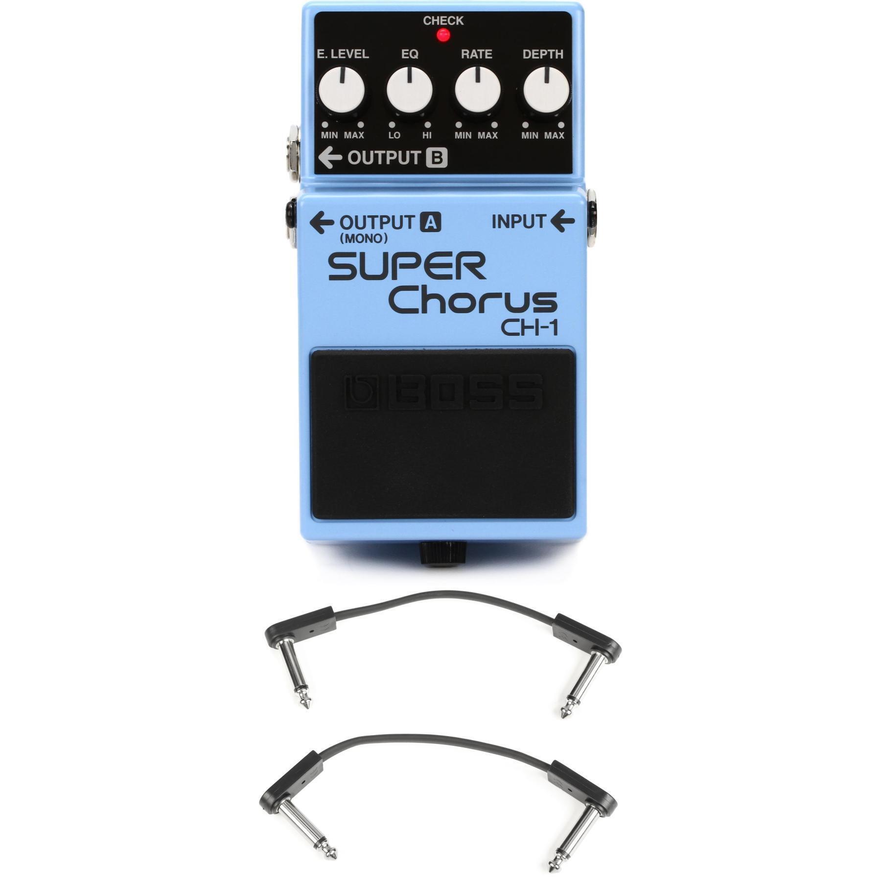 Boss CH-1 Stereo Super Chorus Pedal with EBS Patch Cables | Sweetwater