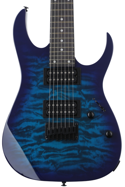 Ibanez Gio GRG7221QA Electric Guitar - Transparent Blue Burst