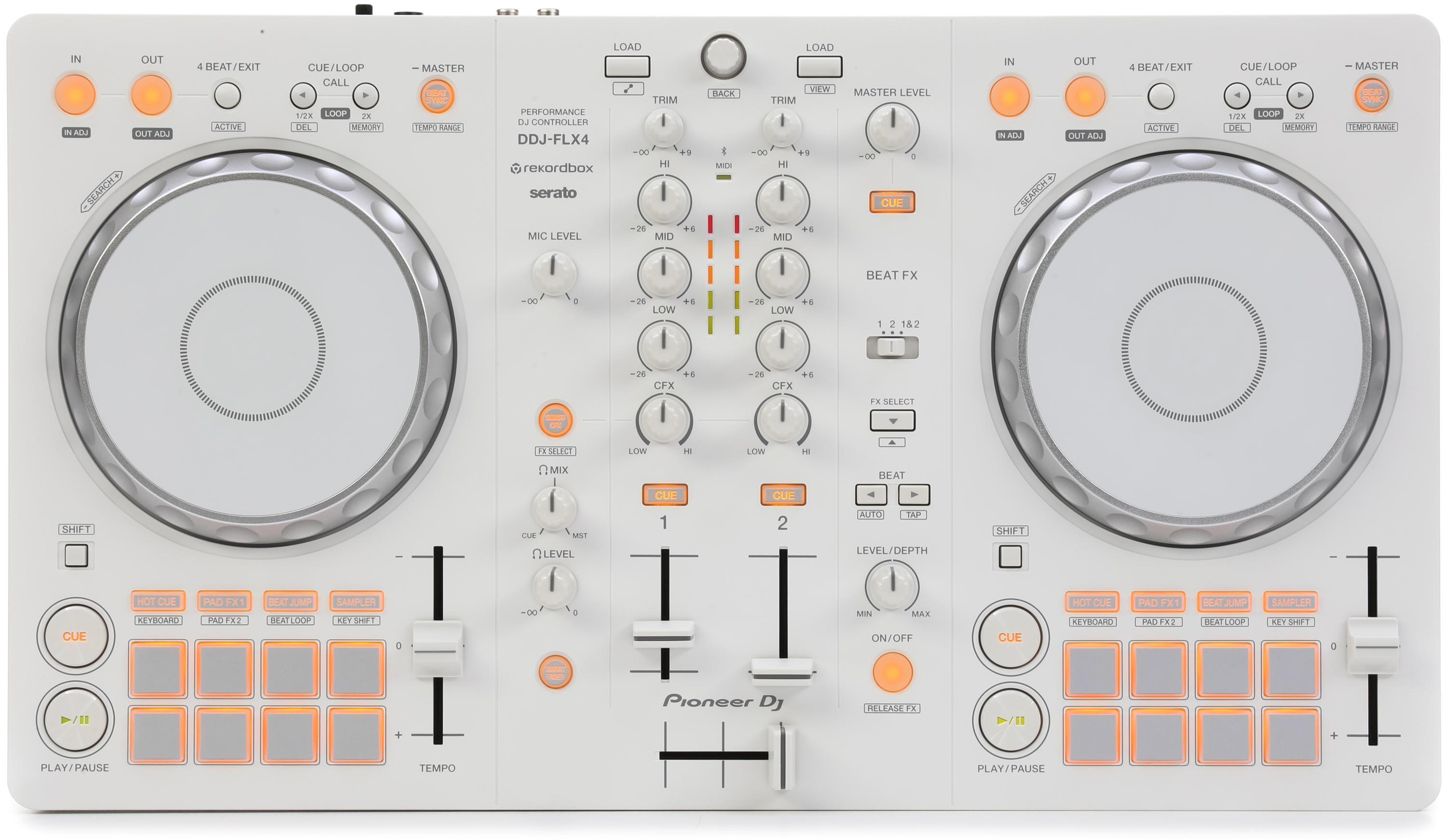 Pioneer DJ DDJ-FLX4 2-deck rekordbox and Serato DJ Controller