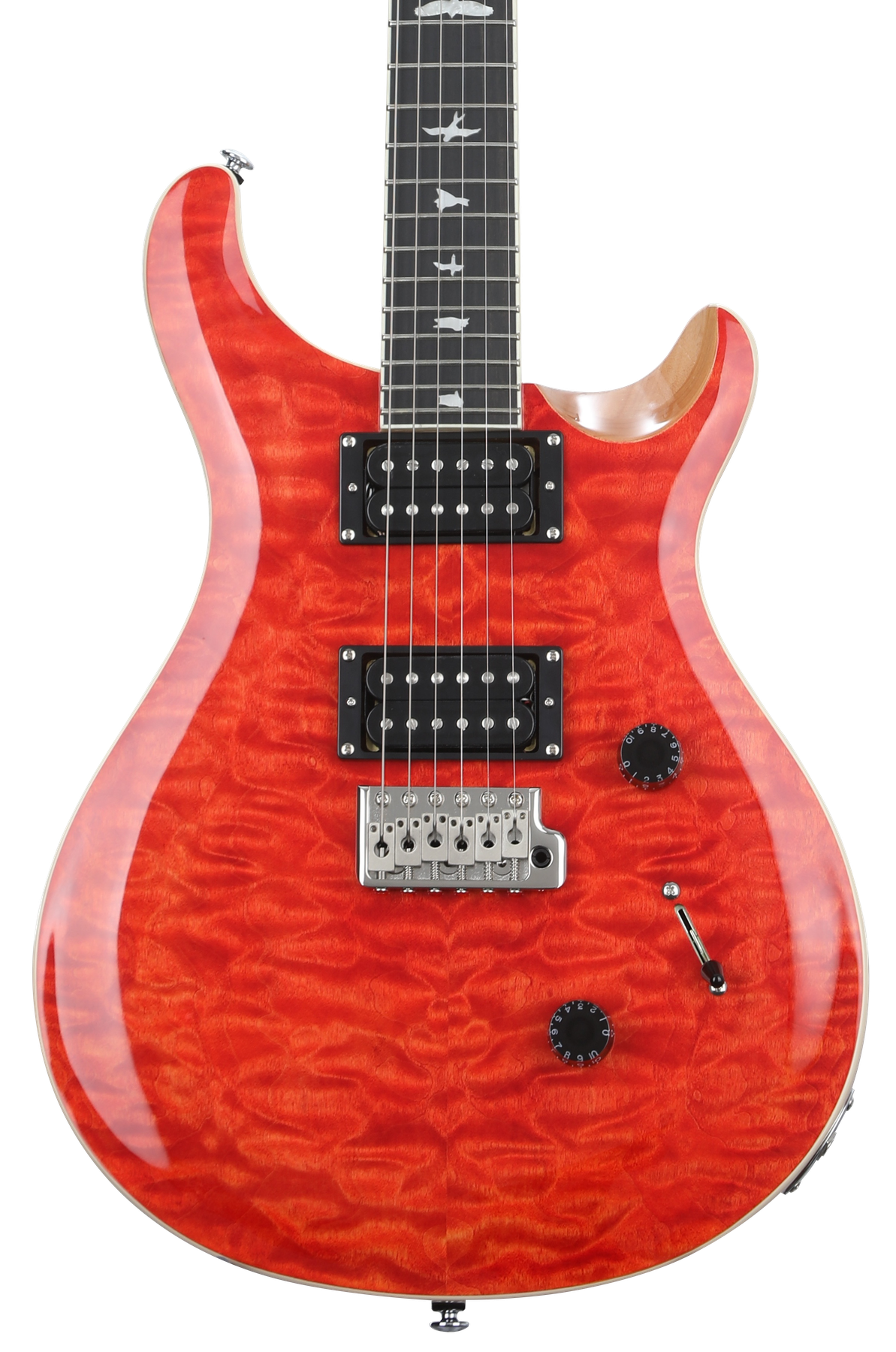 PRS SE Custom 24 Electric Guitar - Quilt Blood Orange, Sweetwater