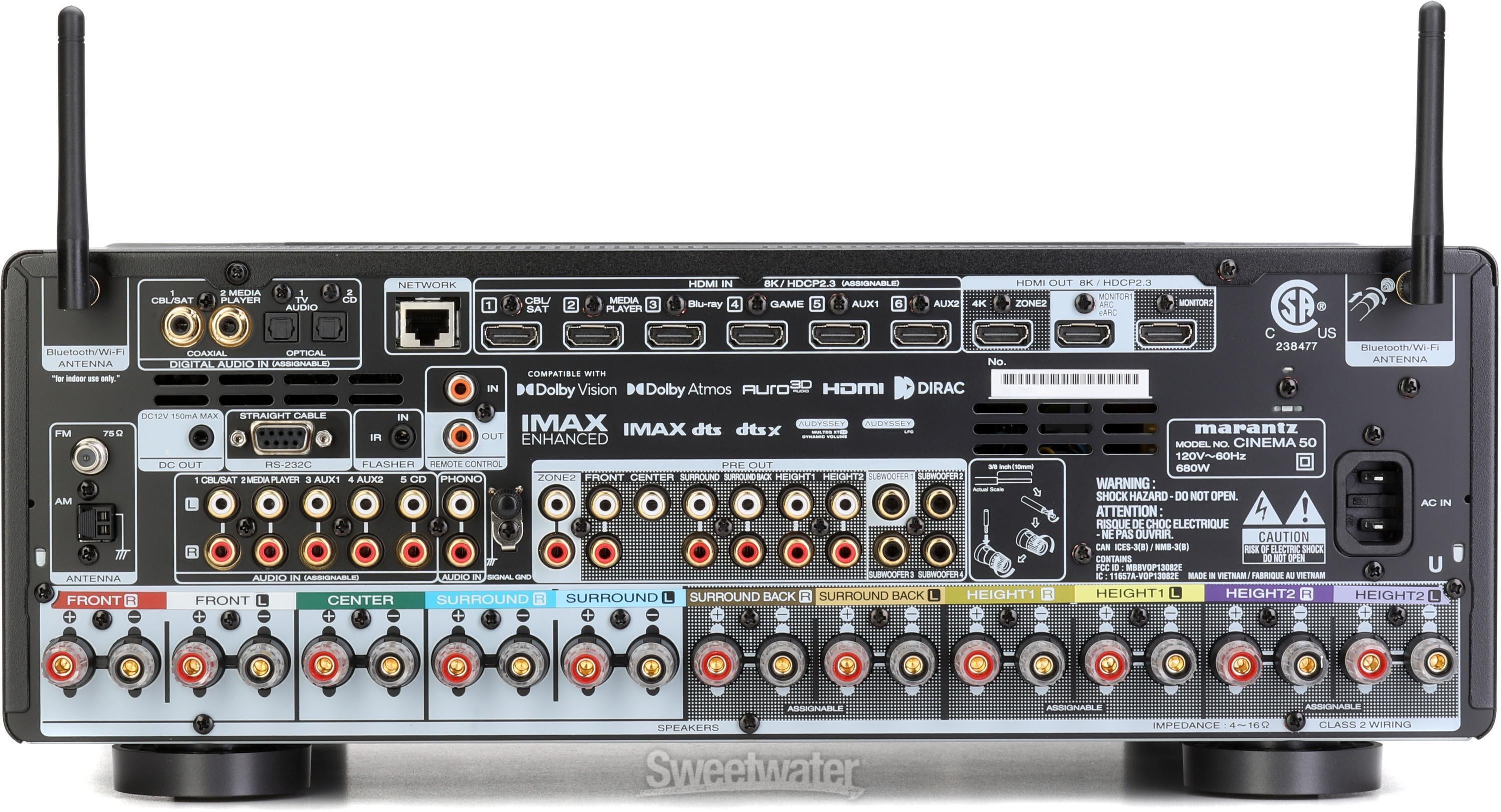 Marantz Cinema 50 9.4-channel 110-watt A/V Receiver with 8K and 6
