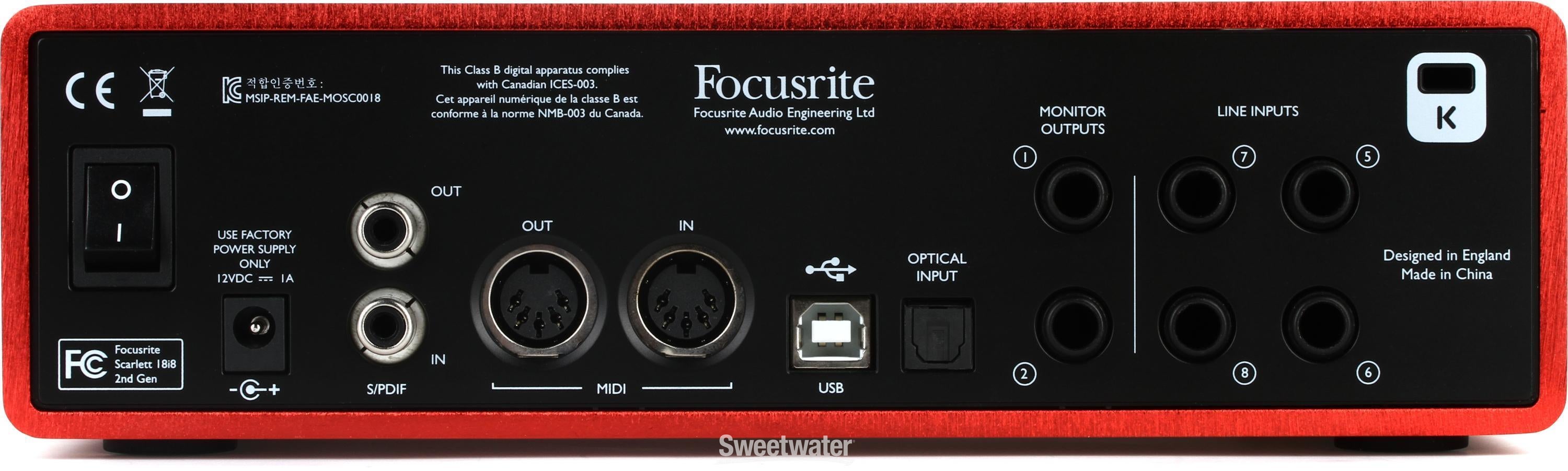 Focusrite Scarlett 18i8 USB Audio Interface | Sweetwater
