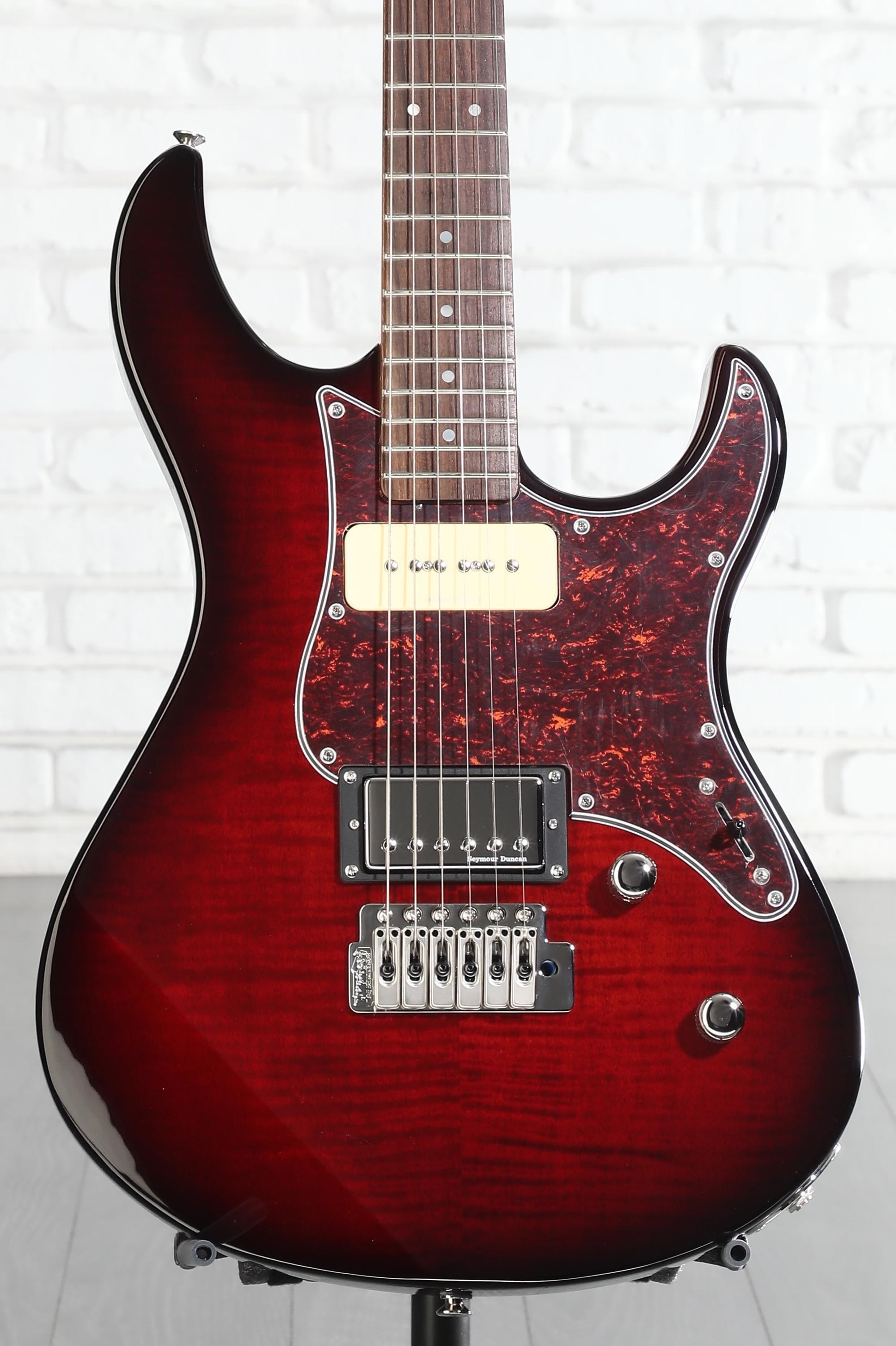 Yamaha PAC611VFM Pacifica Electric Guitar - Dark Red Burst