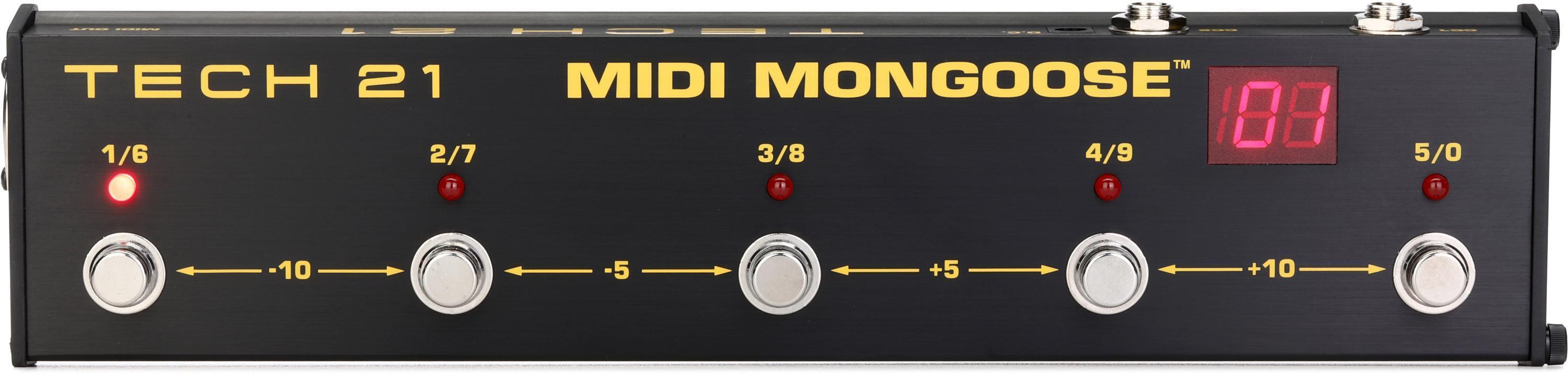 Tech 21 MIDI Mongoose 5-button MIDI Foot Controller | Sweetwater