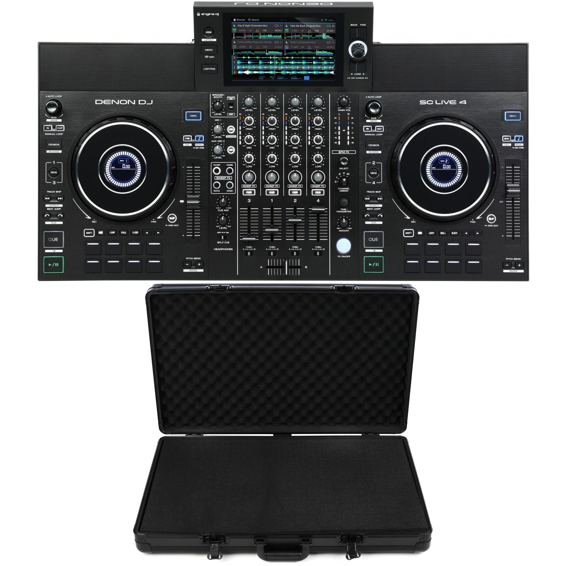 Denon DJ SC Live 4 Standalone DJ Controller with Case | Sweetwater