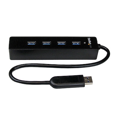 4 Port Portable SuperSpeed USB 3.0 Hub with Built-in Cable - 5Gbps