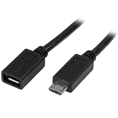 USB Micro-B - Micro-B 延長ケーブル 0.5m オス/メス