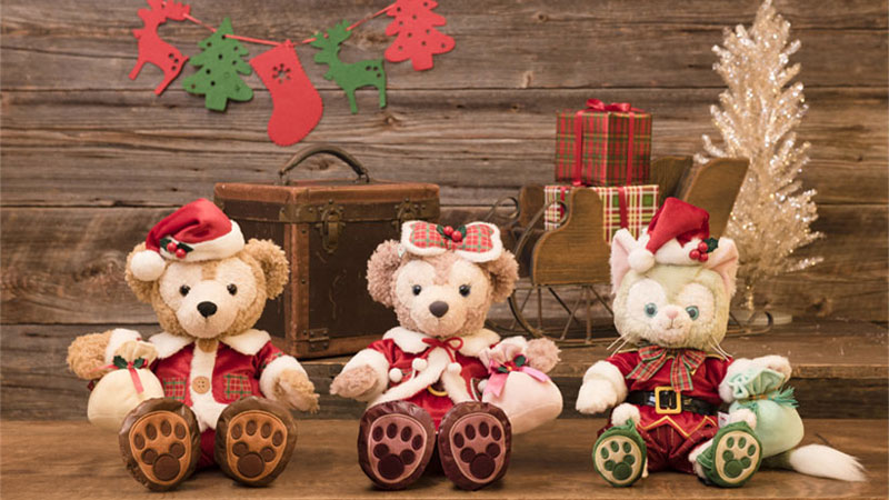 トップ ダッフィとシェリーメイクリスマスぬいぐるみストラップ