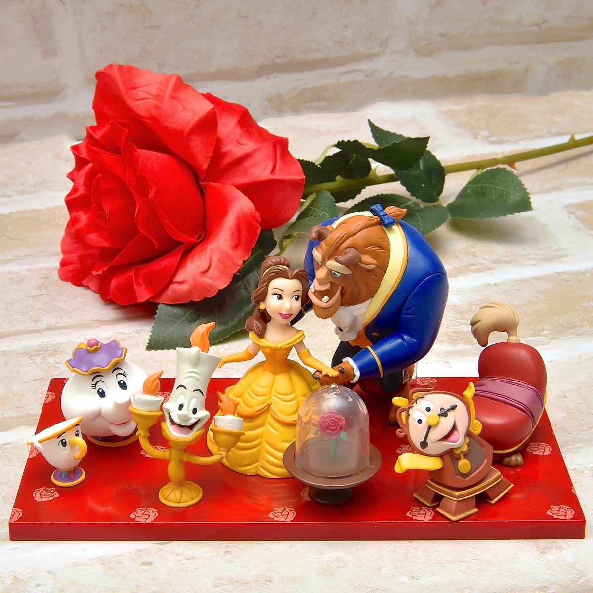 USディズニー 美女と野獣 ガストン ルフゥ 噴水 像 フィギュア