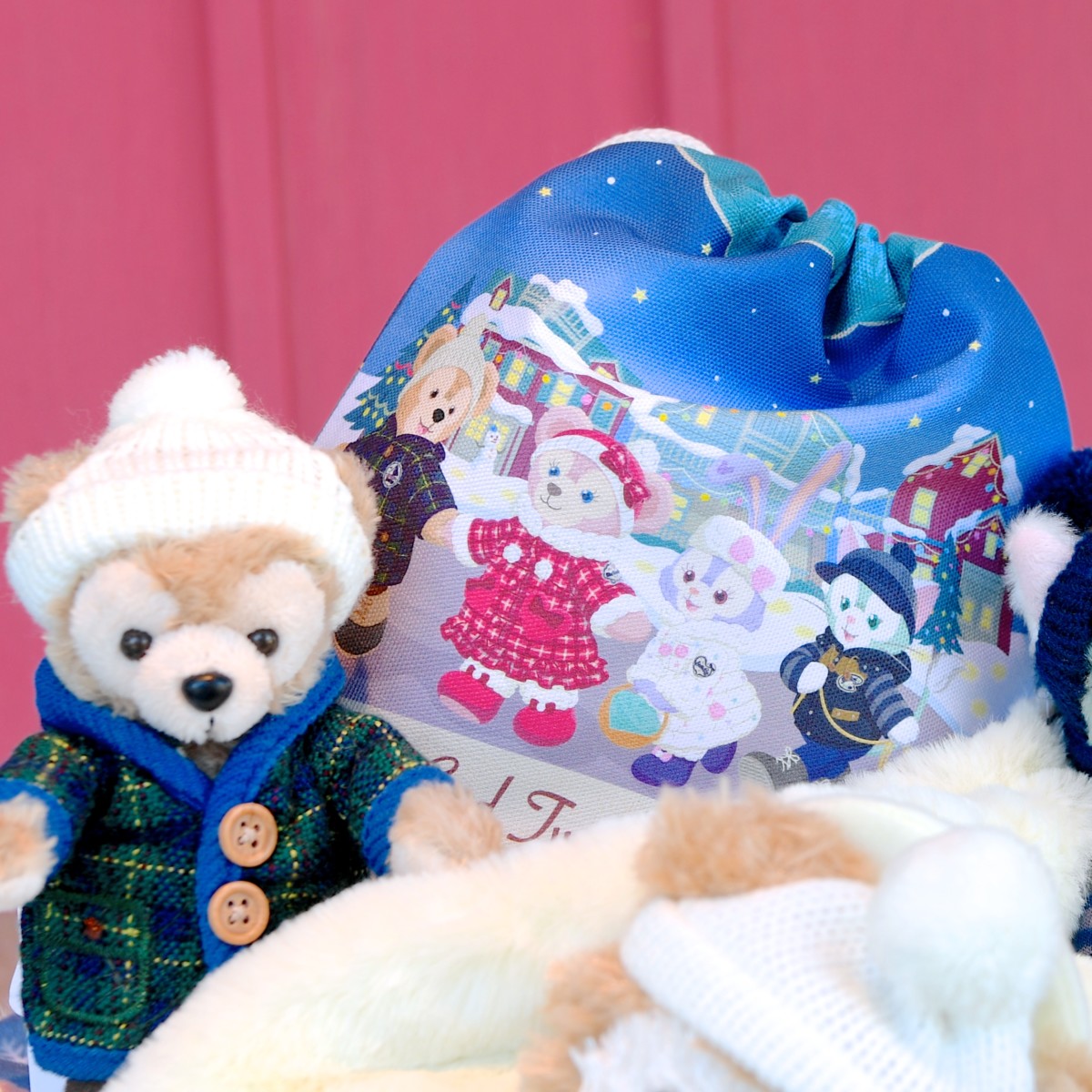 クリスマスダッフィーぬいぐるみ雪柄コスチューム ダッフィーの