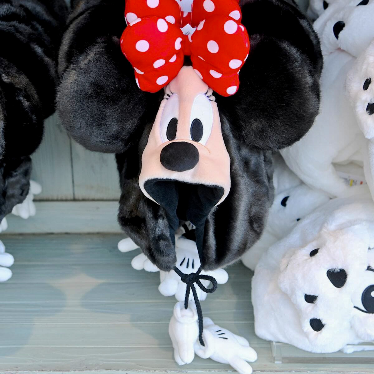 ディズニー ファンキャップ 水玉 ドット 黒 ミニー ディズニー ファン