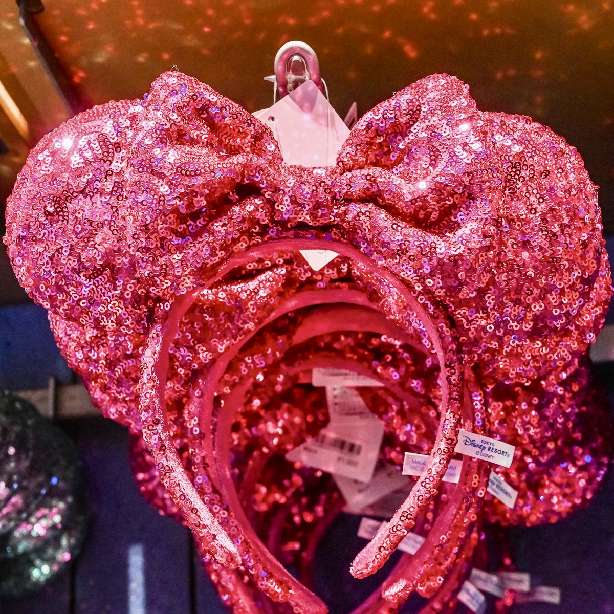 ミニーカチューシャ イヤリング ピンクと赤 2025冬】ディズニー