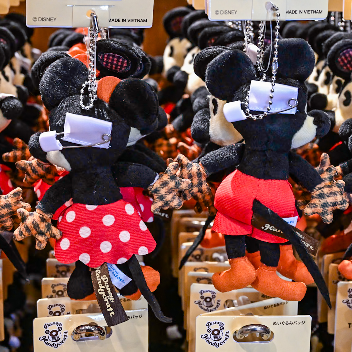 ハンドクラフト風！東京ディズニーランド ミッキー・ミニーぬいぐるみ