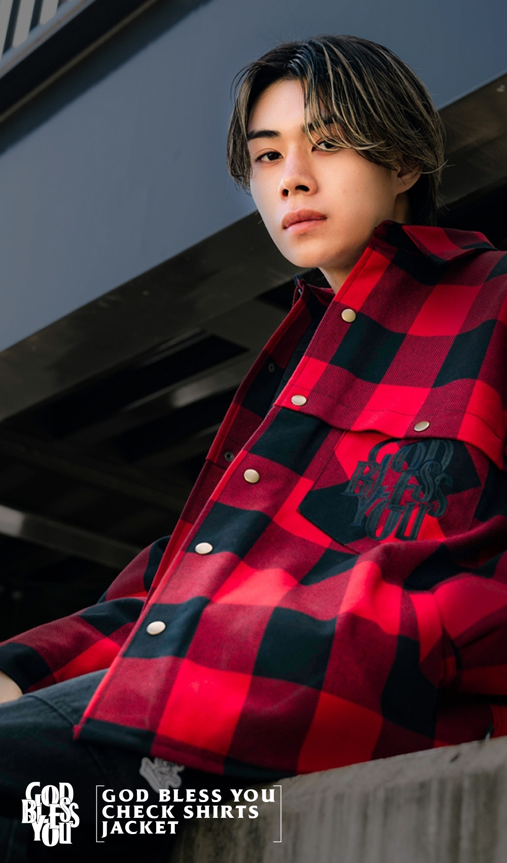 GOD BLESS YOU CHECK SHIRTS JACKET