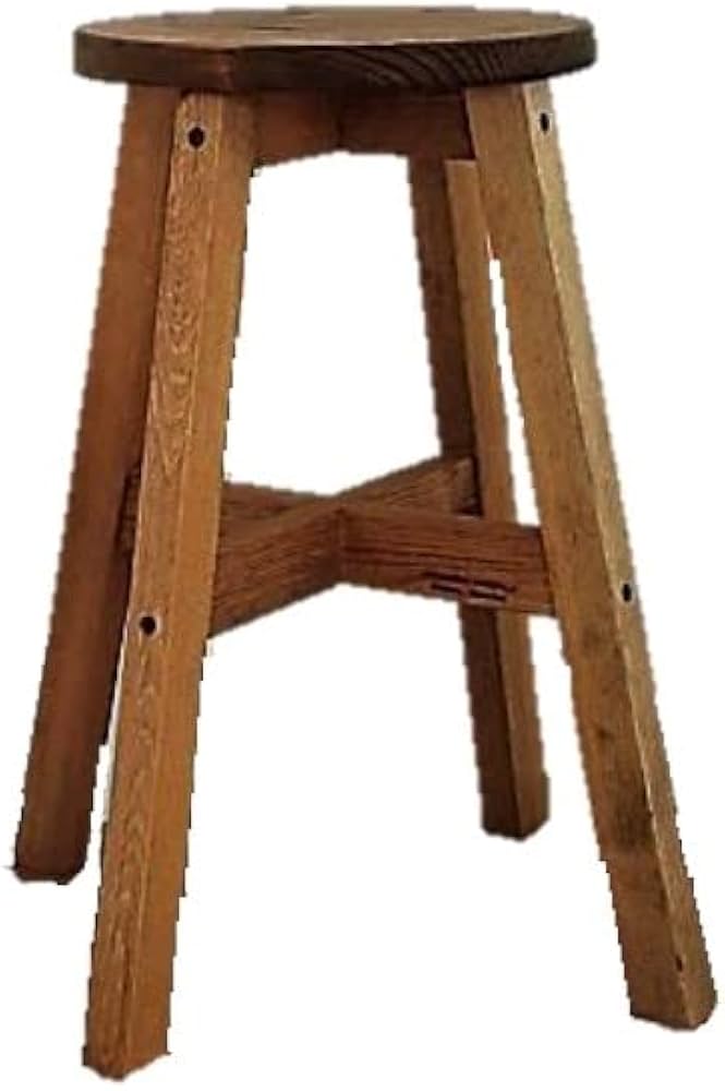 Amazon.co.jp: ハンドメイド 丸スツール 木製丸椅子 (52㎝, ダーク