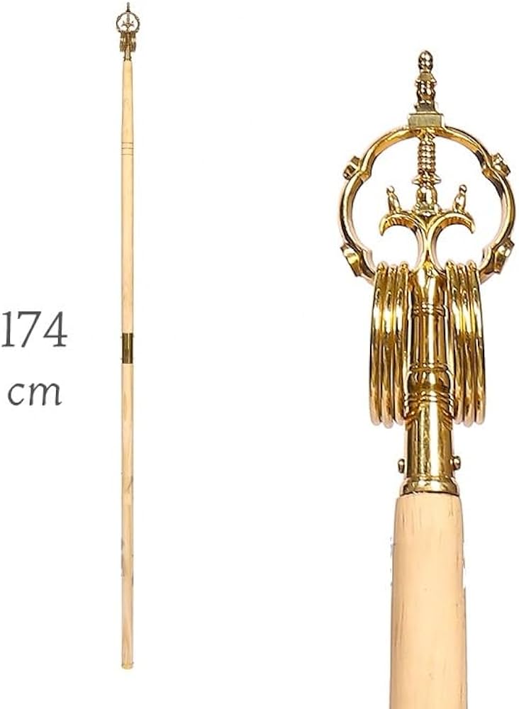 Amazon.co.jp: 密教法具 錫杖 禅杖 法杖 長さ約174cm しゃくじょう