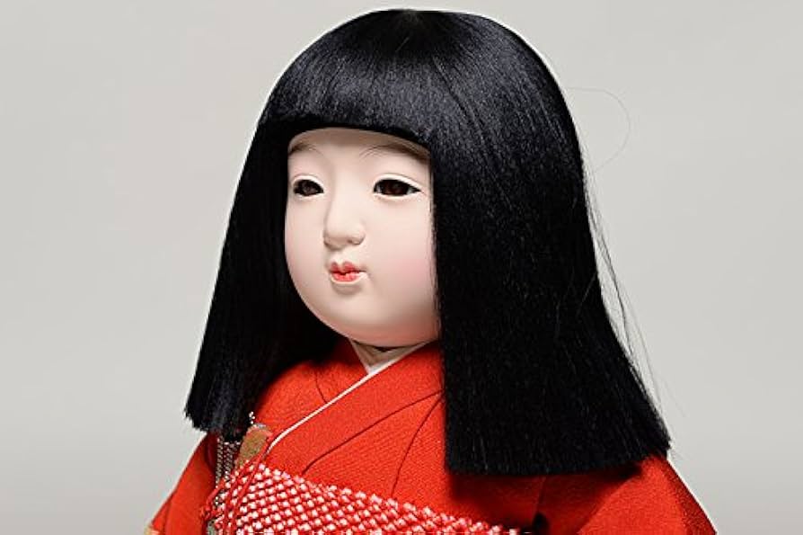 Amazon | 【座り市松】【市松人形】12号市松人形：正絹京染手縫衣裳