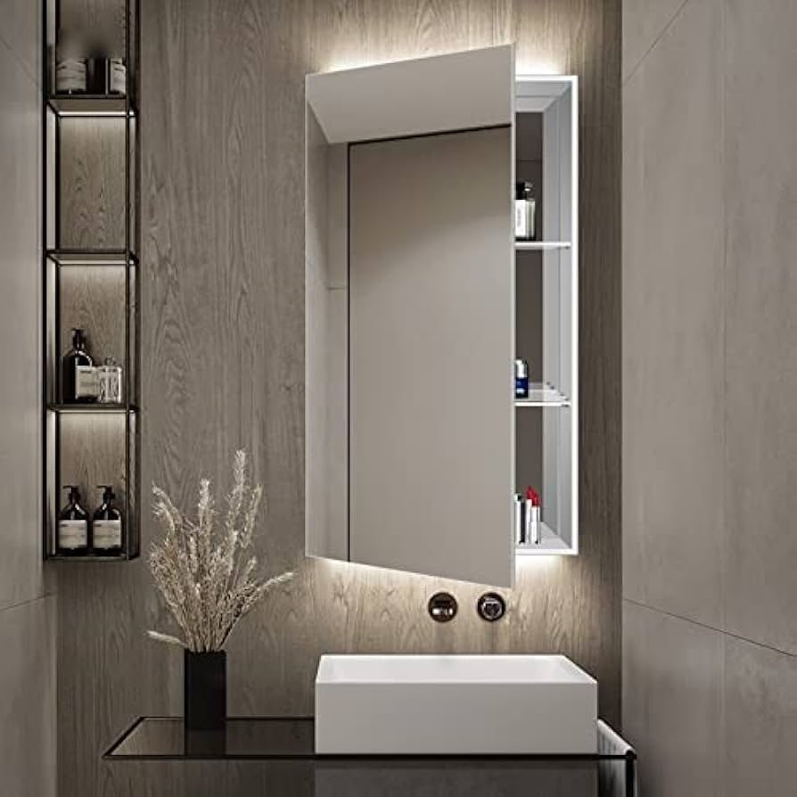 Amazon.co.jp: メディシンキャビネットバスルームミラーキャビネット