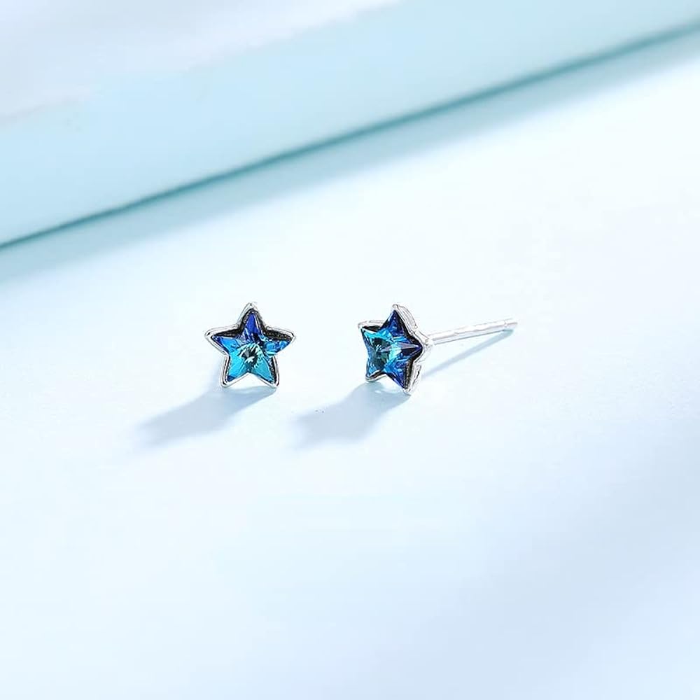 Amazon | ピアス イヤリング スタッド スター 星 青 耳飾り レディース