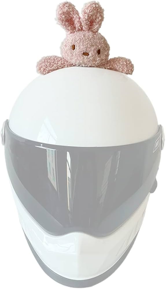 Amazon | かわいい オートバイ用 ヘルメットの角 ピンク 漫画のウサギ