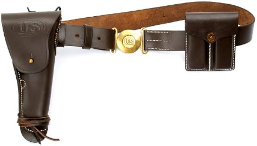 Amazon | アメリカ軍 US コルト M1911 M1916 本革製 茶 ブラウン