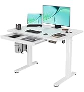 Amazon | Claiks 昇降デスク 幅100cm 引き出し付き デスク 高さ