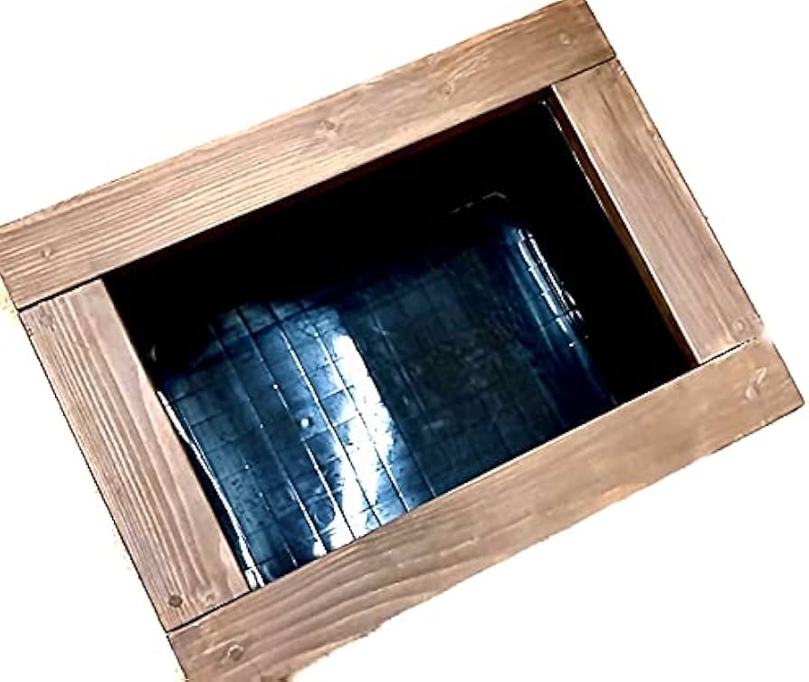 Amazon | ビオトープ トロ船セット 完成品 木 枠 鉢 50×35×16 水槽