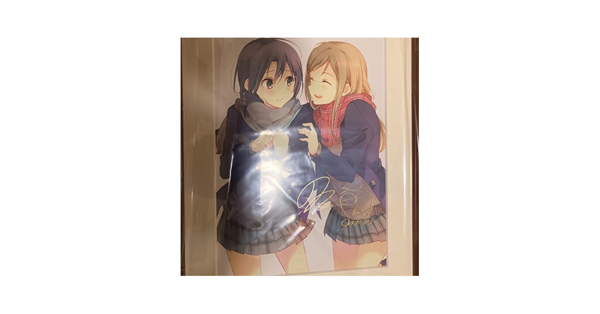 安達としまむら箔押しサイン入り複製原画