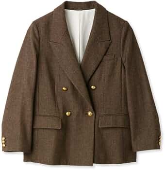 Amazon | [ミラオーウェン] ヘリンボーン金釦ダブルブレストジャケット