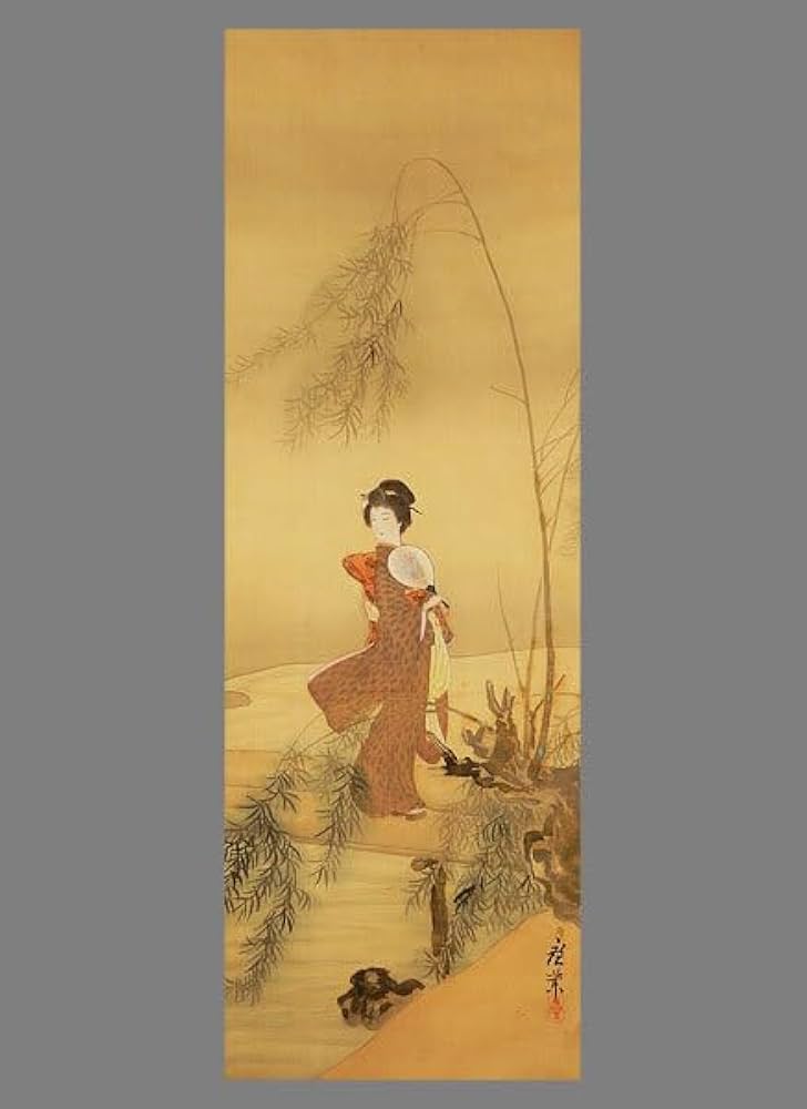 傑作・真作] 寺崎広業 遼東春色 晩年作 日本画 掛軸 中国 遼東半島 桜