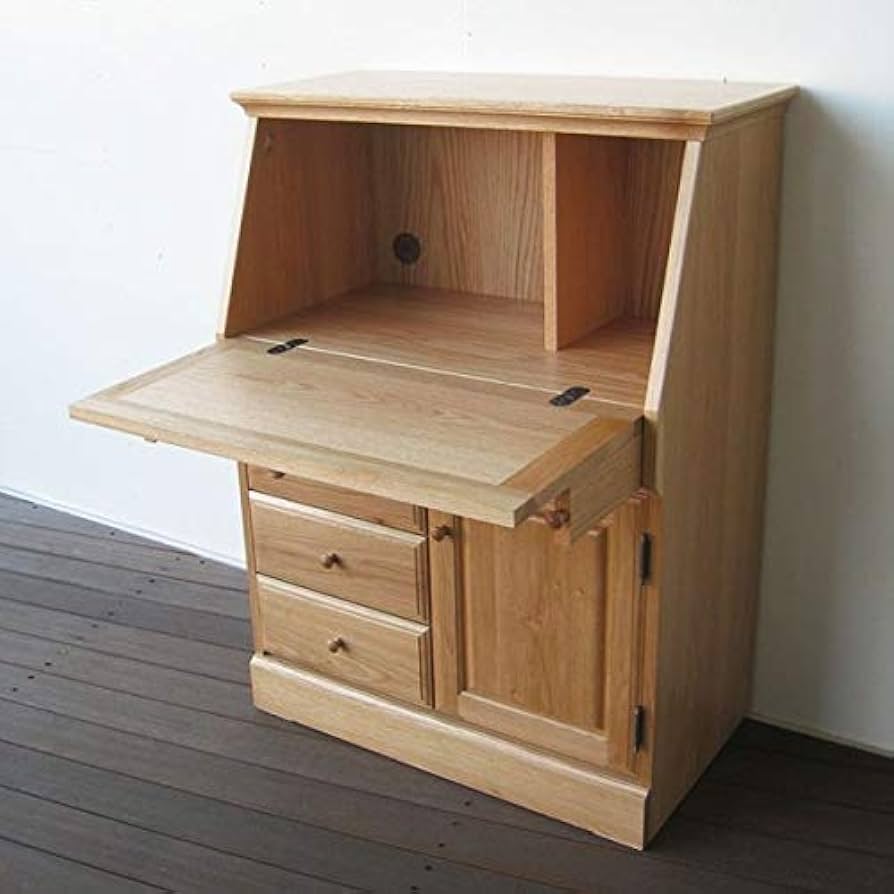 Amazon | ウッドギャラリー樹 ライティングビューロー80 ナチュラル