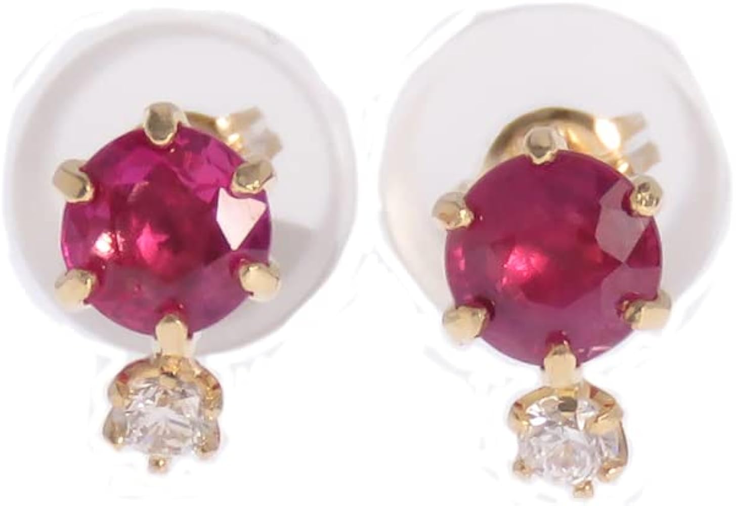 Amazon | K18 ルビー ダイヤモンド ピアス ジュエリーラピネス ※お