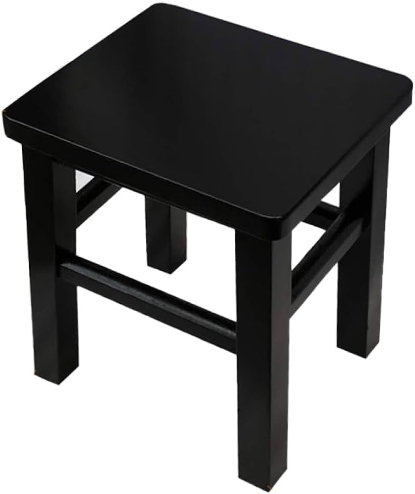 Amazon｜THLD スツール 角型 ブラック 木製 四角 椅子 チェア 腰掛け