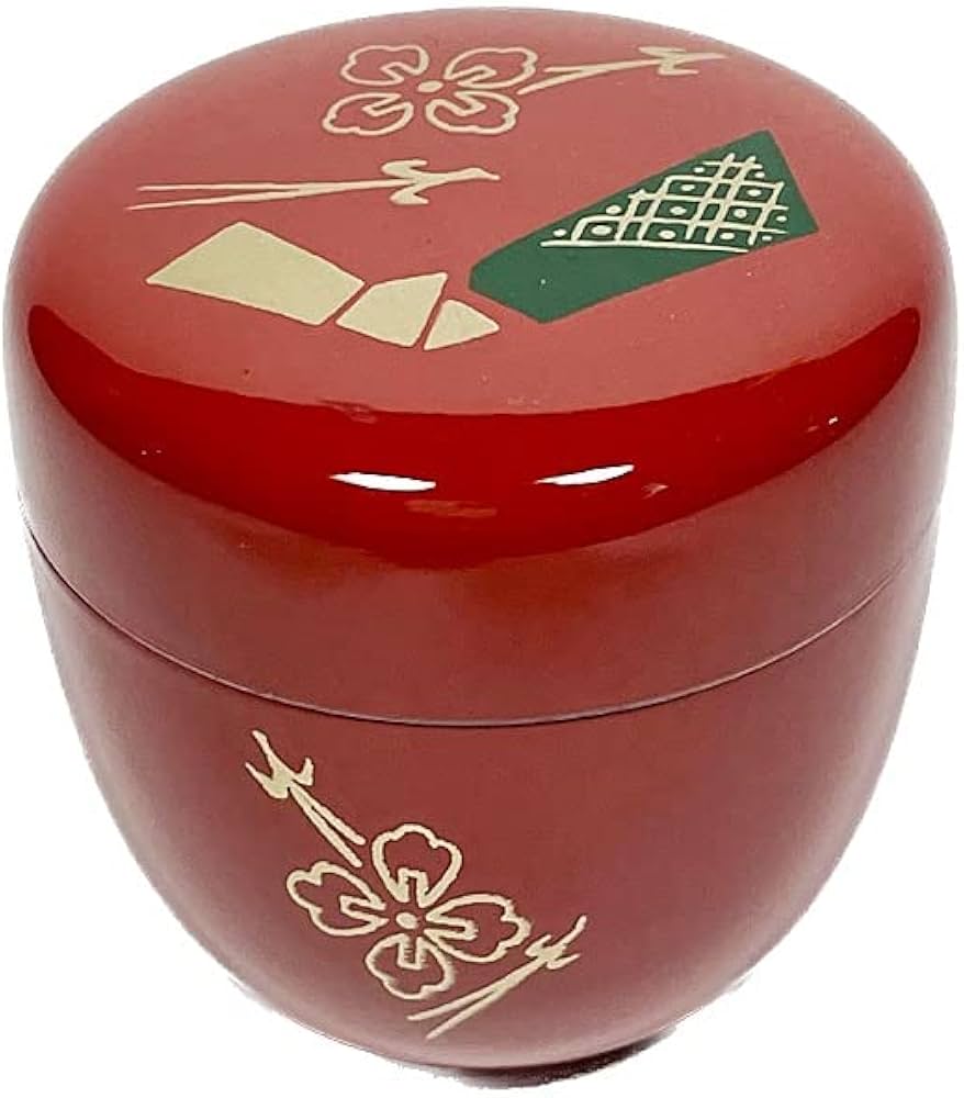 Amazon｜茶道具 茶器 樹脂製 ウレタン塗り 朱色 千代結び蒔絵 中棗