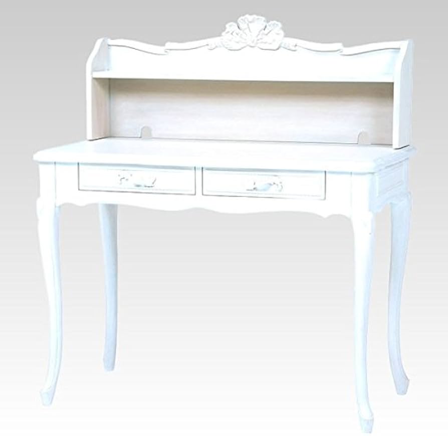 Amazon | 猫脚ホワイトパソコンデスク 優美な白色机 アンティーク風