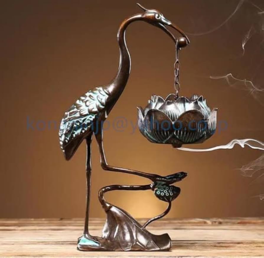 香炉 鳳凰型 宝船 銅製 彫刻 置物 開運 風水 骨董 インテリア