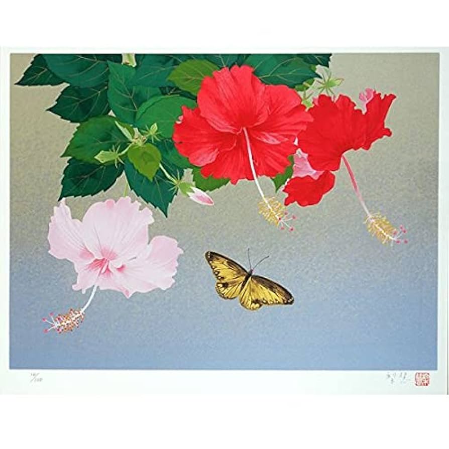 森田りえ子「桜花」シルクスクリーン直筆サイン・落款・作品証明シール有り